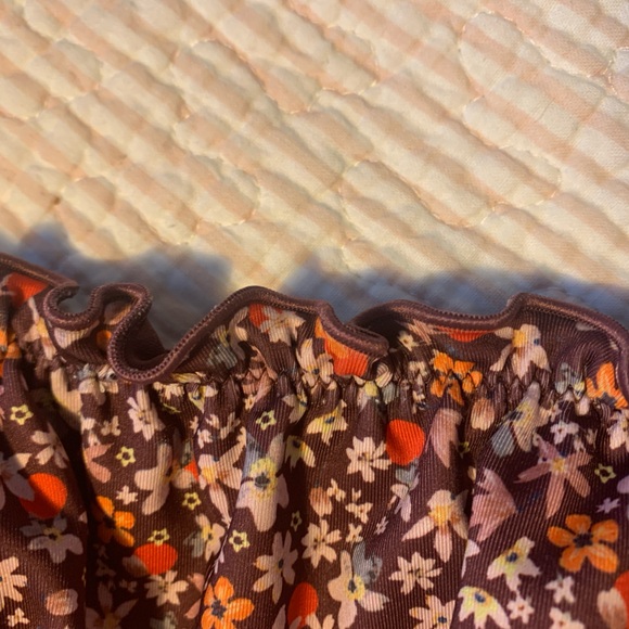 NWOT - Cute Brown Ditsy Floral Bikini Top - Picture 6 of 6